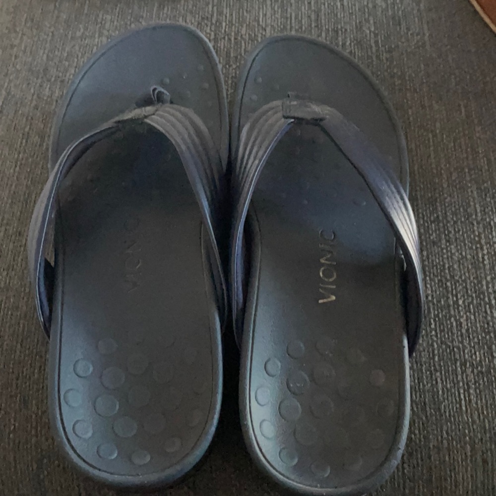 Vionic navy platform sandals